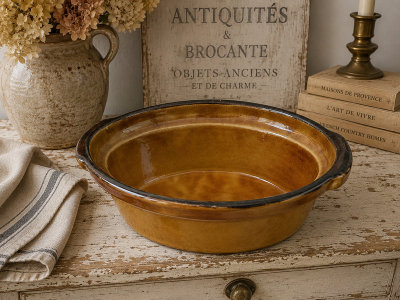 Vintage Yellow French Terrine Dish - The Little Brocante Shop