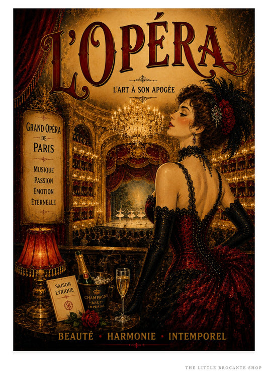 L’Opéra – Vintage-Inspired Paris Opera Print | Belle Époque French Theatre Unframed Print