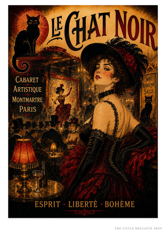 Le Chat Noir Paris Cabaret Print | Montmartre Belle Époque Unframed Art Print