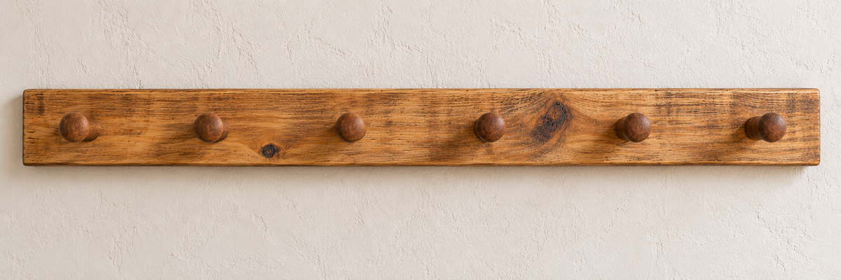 Handmade Rustic Wooden Mug Rack – 4 or 6 Peg Wall Mounted Cup & Towel Holder