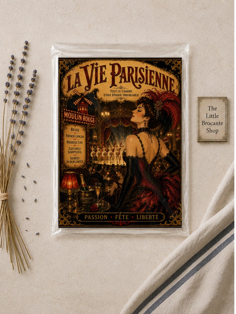 La Vie Parisienne Paris Nightlife Print | Belle Époque Wall Art, Belle Époque, Parisian, Art Nouveau, French Vintage, Maximalist, Eclectic, Brocante, Romantic, Old World Luxury, Dark Academia, Traditional European, Theatrical Interiors wall artwork.