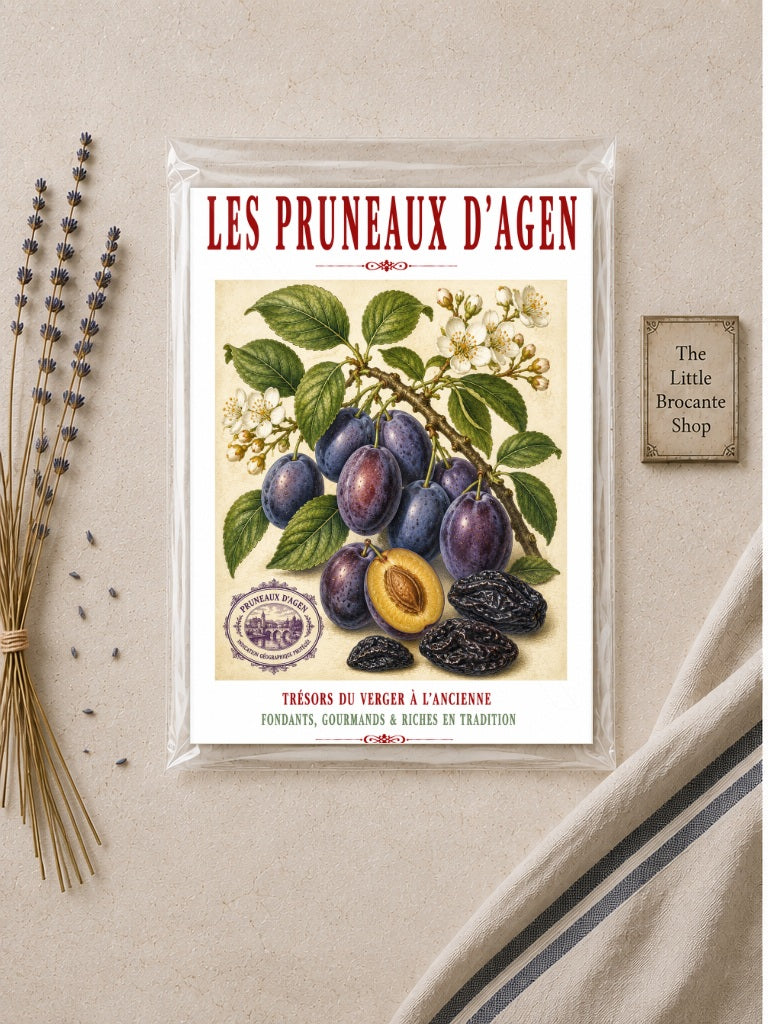 Les Pruneaux d’Agen – Illustrated French Agen Prune Print | French Kitchen Wall Art, Illustrated French, Botanical, French Country, Traditional French, Orchard Style, Pomological Illustration, French Kitchen, Country Kitchen, Regional French Food Art wall artwork.