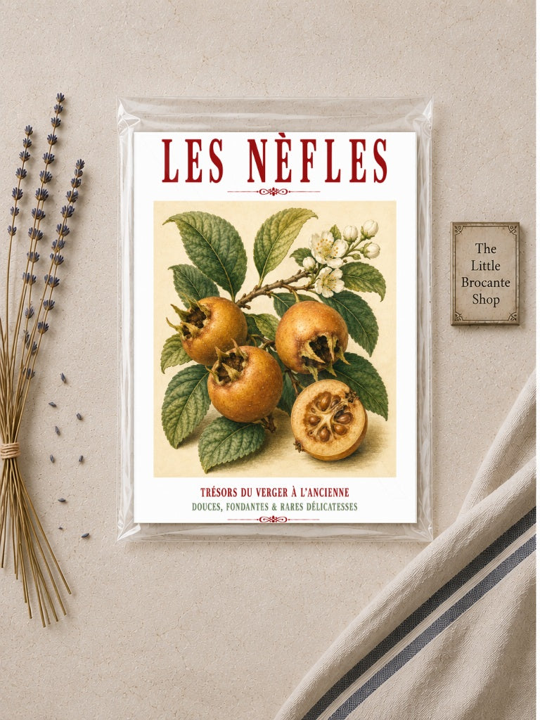 Illustrated French Medlar Print | French Kitchen Wall Art, Illustrated French, Botanical, French Country, Heritage Fruit, Orchard Inspired, French Kitchen, Country Kitchen, Cottage Style, Traditional Botanical, Rustic Wall Art wall artwork.