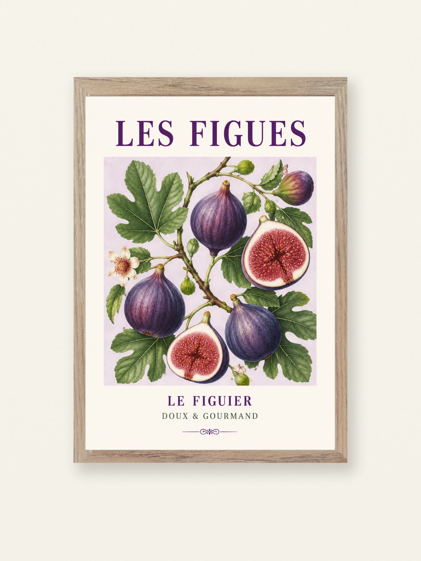 Les Figues – Illustrated French Fig Print | French Kitchen Wall Art, Illustrated French, Botanical, French Country, Mediterranean, Provençal, Fruit Illustration, Country Kitchen, Cottage Style wall artwork.