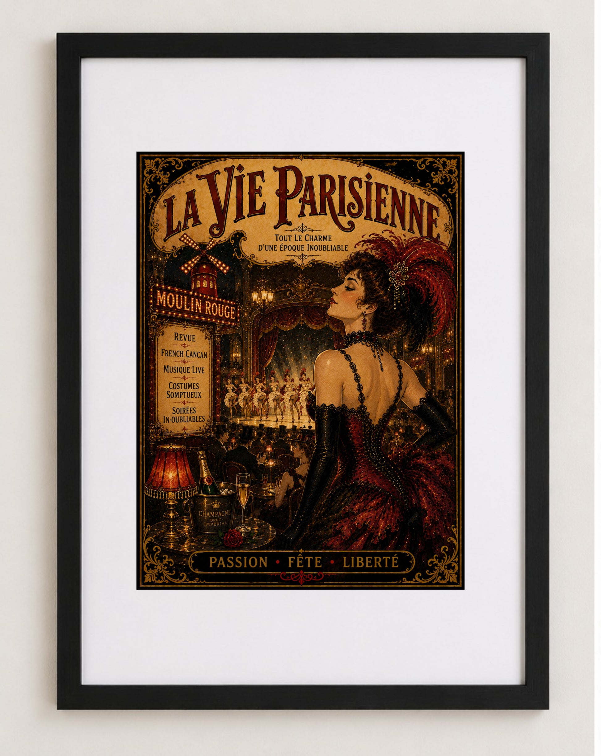 La Vie Parisienne Paris Nightlife Print | Belle Époque Wall Art, Belle Époque, Parisian, Art Nouveau, French Vintage, Maximalist, Eclectic, Brocante, Romantic, Old World Luxury, Dark Academia, Traditional European, Theatrical Interiors wall artwork.