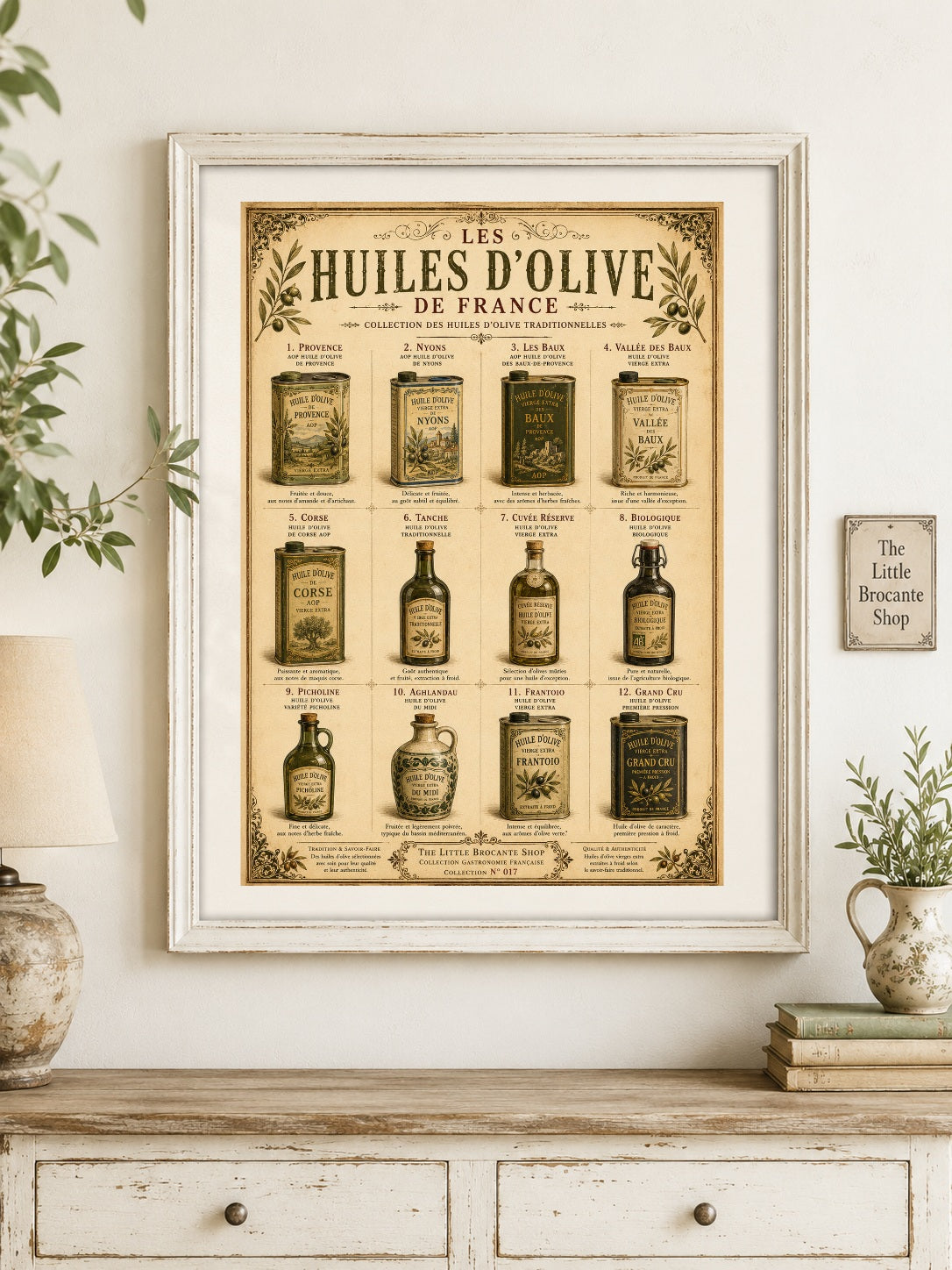 Les Huiles d'Olive de France | Vintage French Olive Oil Collection | French Country Kitchen Wall Art, French country wall artwork. – image 12