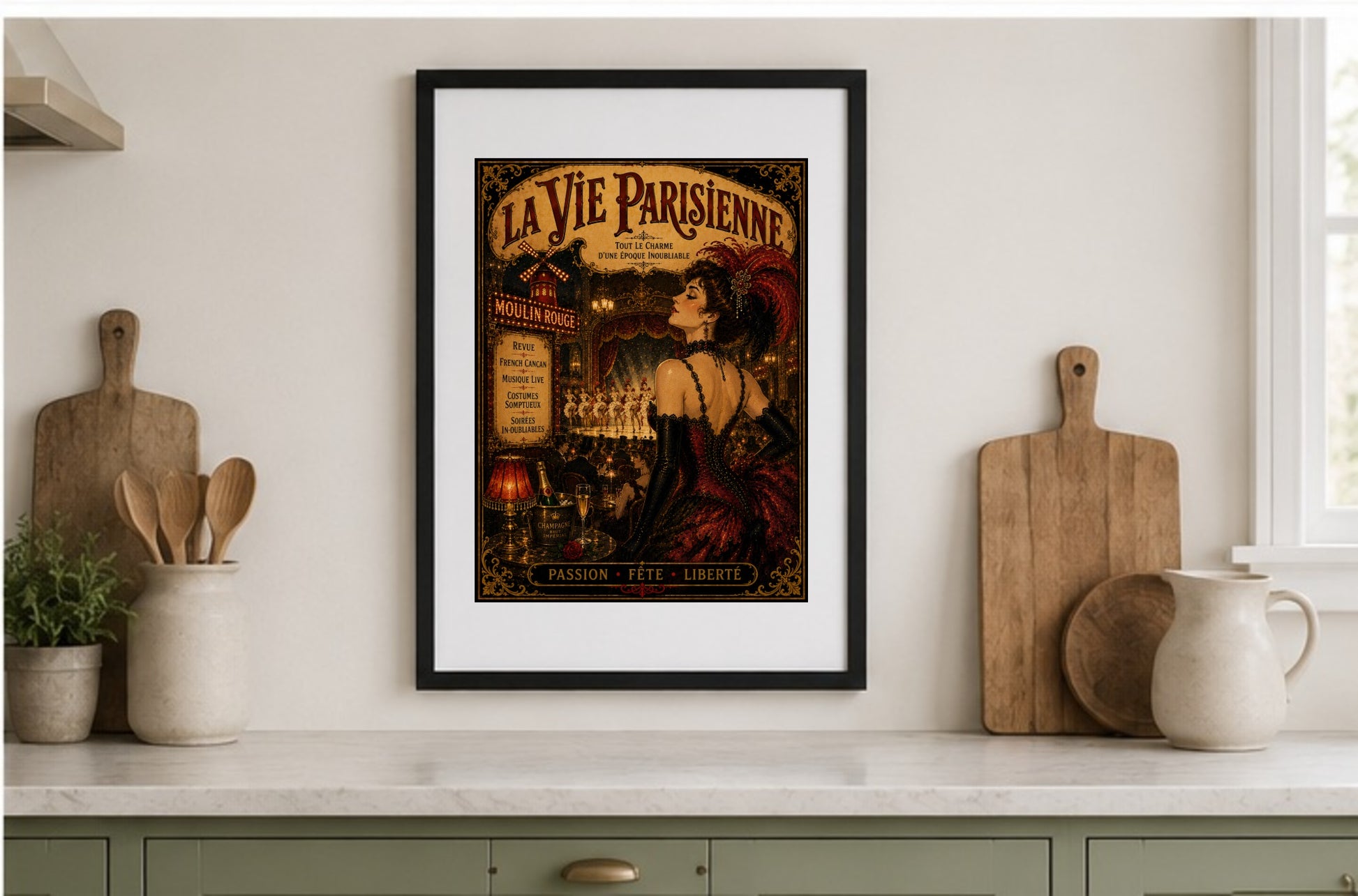 La Vie Parisienne Paris Nightlife Print | Belle Époque Wall Art, Belle Époque, Parisian, Art Nouveau, French Vintage, Maximalist, Eclectic, Brocante, Romantic, Old World Luxury, Dark Academia, Traditional European, Theatrical Interiors wall artwork.