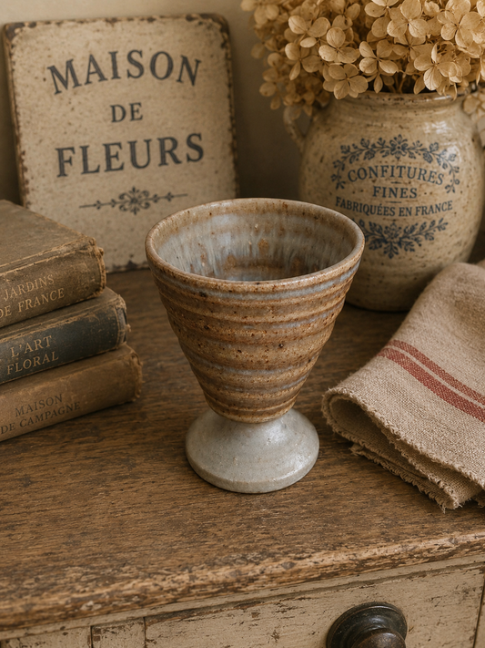 Handmade Studio Pottery Goblet | Rustic Stoneware Wine Cup | Artisan Ceramic Vessel photograph 1