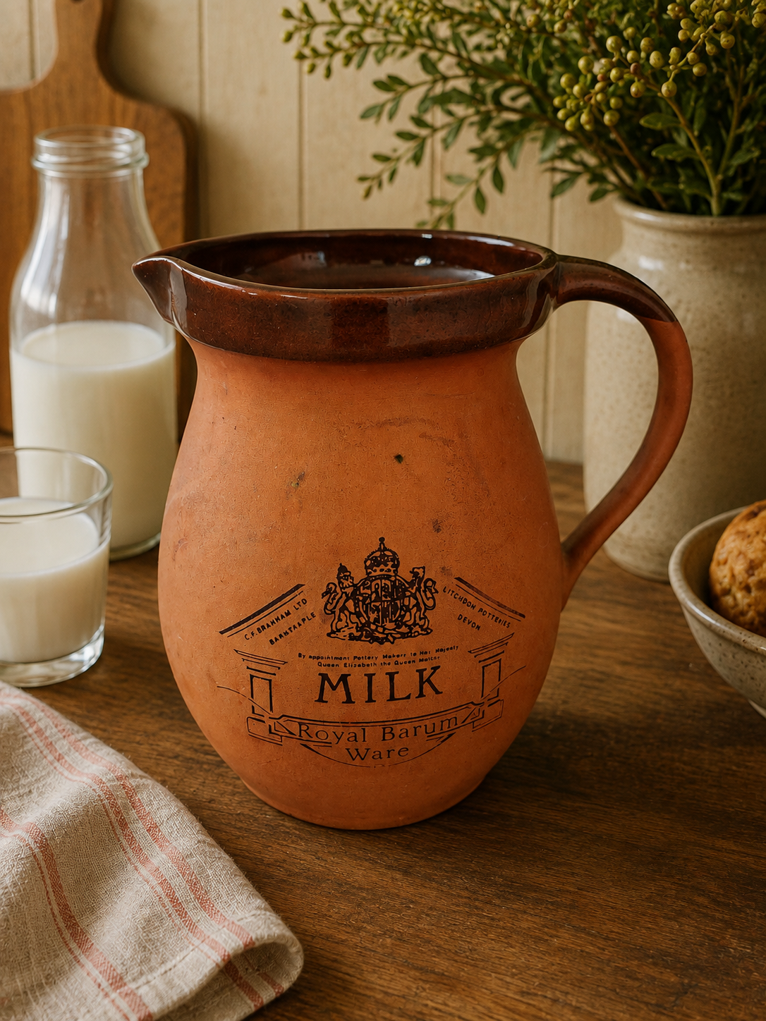 Vintage Royal Barum Ware Milk Jug – C.H. Brannam Barnstaple Devon Pottery photograph 1