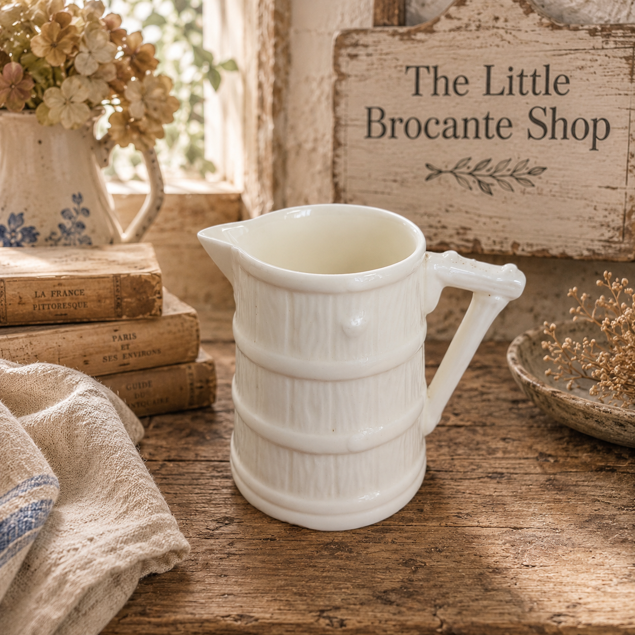 Royal Worcester Bone China Barrel Cream Jug | Made in England | White Country Kitchen Milk Jug photograph 1