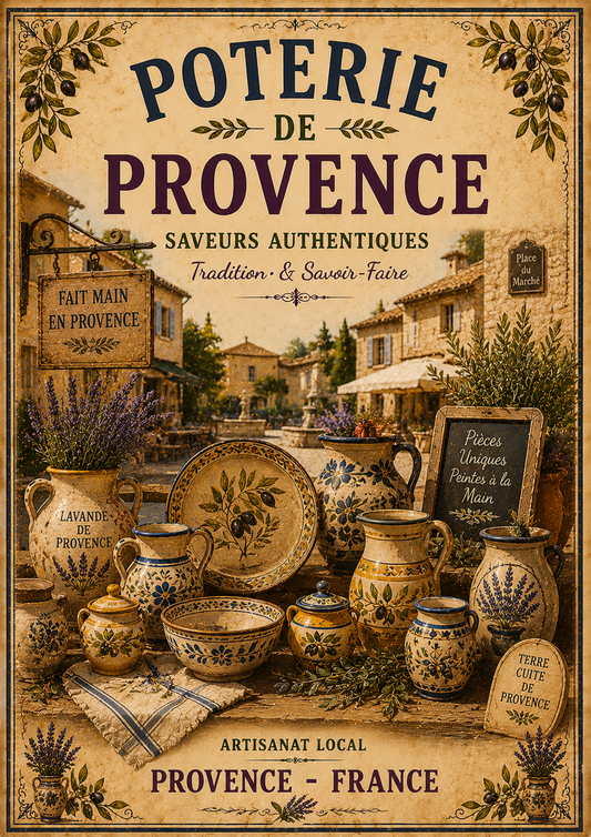 Poterie de Provence – Vintage French Pottery Market Print, French Country
Provence
French Provincial
Rustic Farmhouse
Cottagecore
Mediterranean
Brocante
Vintage European
Rustic Chic
Country Cottage
Traditional
Timeless Classic wall artwork.