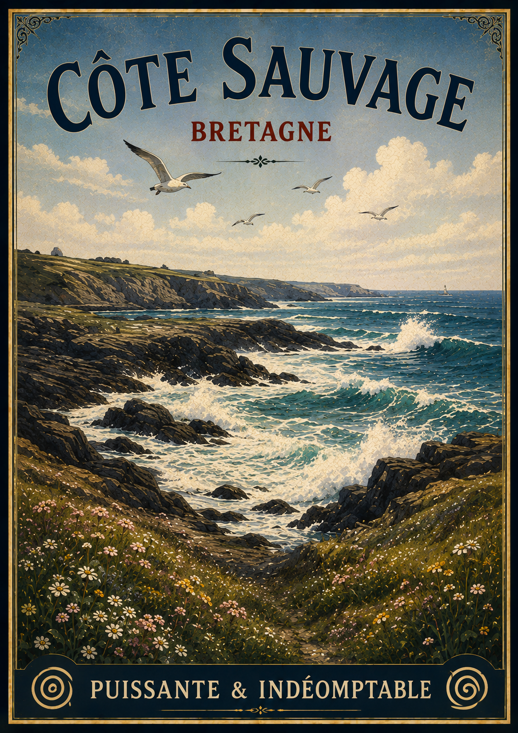 Côte Sauvage, Bretagne – Vintage Brittany Coastal Travel Print, Coastal
Breton
French Coastal
Nautical
Contemporary Coastal
Scandinavian
Hamptons
Cottage Style
Rustic Coastal
French Country
Modern Country
Vintage Travel wall artwork.