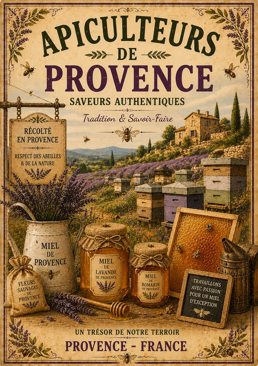 Apiculteurs de Provence – Vintage French Lavender Honey Market, French Country
Provence
Rustic Farmhouse
Brocante
Cottagecore
Mediterranean
Country Kitchen
Rustic Chic
Vintage European
Traditional
French Provincial
Shabby Chic
Old World
Continental wall artwork.