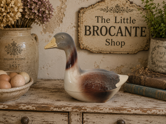 Vintage Michel Caugant Goose Terrine – French Ceramic Pâté Dish | Country Kitchen Décor photograph 1