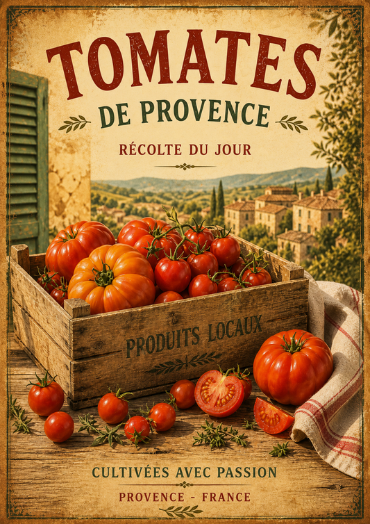 Tomates de Provence – Vintage French Tomato Market Print, French Country
Provence
French Provincial
Rustic Farmhouse
Mediterranean
Cottagecore
Brocante
Vintage European
Country Cottage
Rustic Chic
Traditional
Timeless Classic wall artwork.