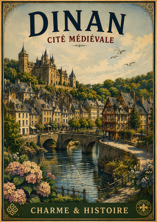 Dinan – Cité Médiévale | Vintage Brittany Travel Print, French Country
Breton
Historic European
Cottage Style
Vintage Travel
Traditional
Rustic Chic
Modern Country
Scandinavian
Contemporary Classic
Heritage Interiors
Timeless Coastal wall artwork.