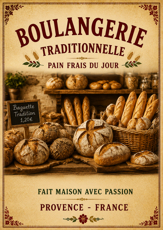 Boulangerie Traditionnelle – Vintage French Bakery Market, French Country
Provence
Rustic Farmhouse
Brocante
Cottagecore
Mediterranean
Country Kitchen
Rustic Chic
Vintage European
Traditional
French Provincial
Shabby Chic
Old World
Continental wall artwork.