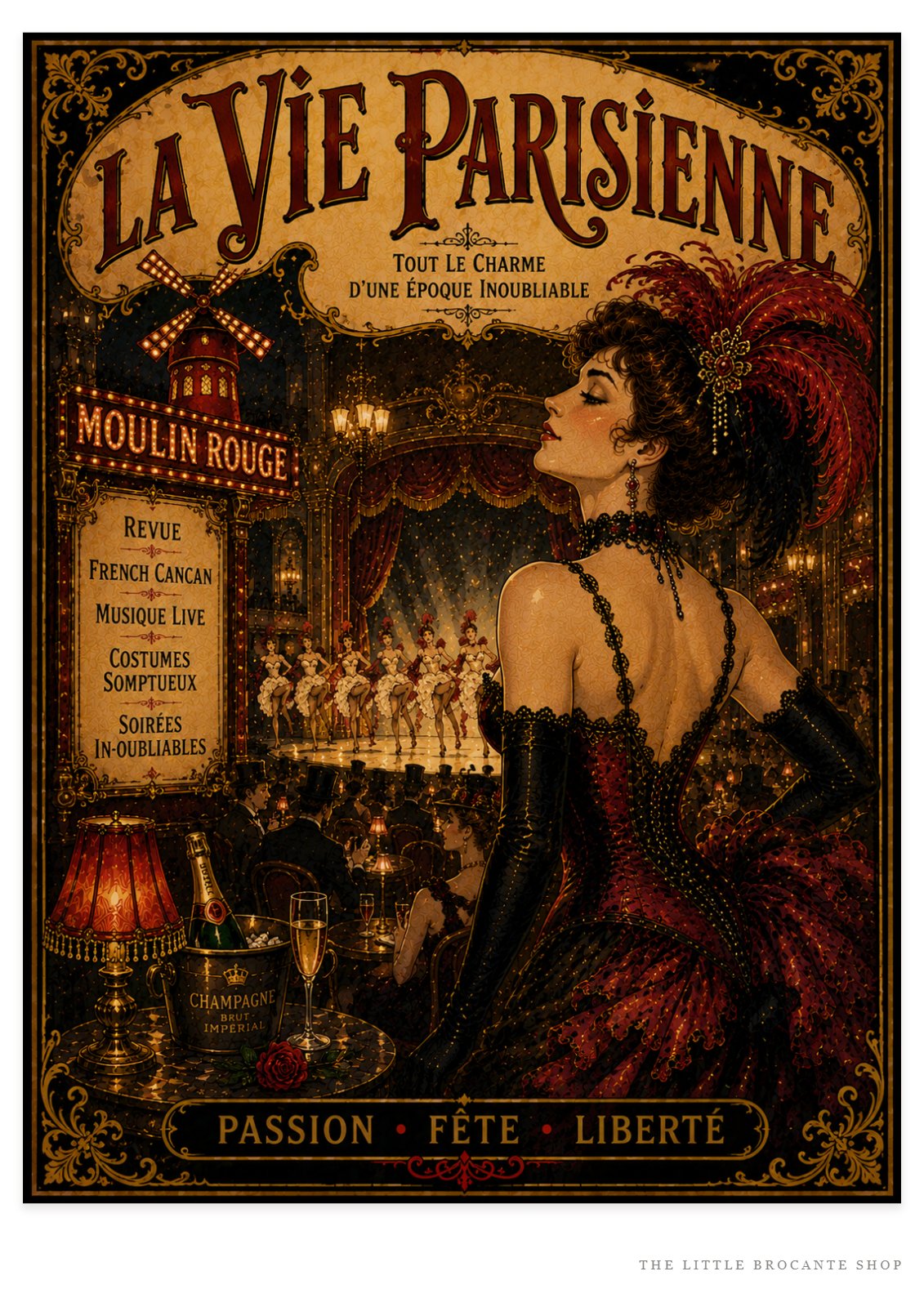 La Vie Parisienne Paris Nightlife Print | Belle Époque Wall Art, Belle Époque, Parisian, Art Nouveau, French Vintage, Maximalist, Eclectic, Brocante, Romantic, Old World Luxury, Dark Academia, Traditional European, Theatrical Interiors wall artwork.