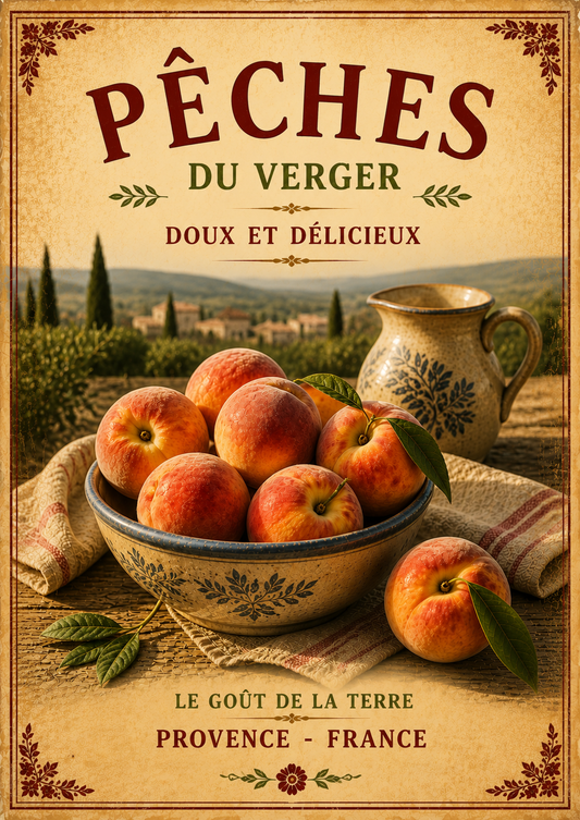 Pêches du Verger – Vintage French Orchard Peaches, French Country
Provence
Mediterranean
Rustic Farmhouse
French Provincial
Cottagecore
Brocante
Rustic Chic
Vintage European
Country Cottage
Natural Living
Traditional wall artwork.