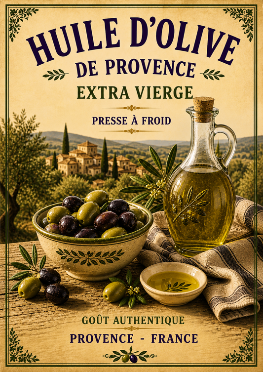 Huile d'Olive de Provence – Vintage French Olive Oil Market, French Country
Provence
Rustic Farmhouse
Brocante
Cottagecore
Mediterranean
Country Kitchen
Rustic Chic
Vintage European
Traditional
French Provincial
Old World
Continental
Mediterranean Farmhouse wall artwork.