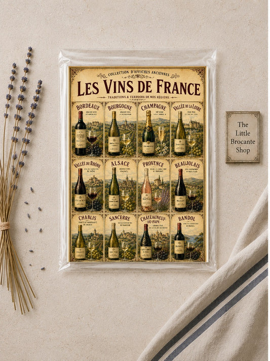 Les Vins de France | Vintage French Wine Regions Collection | French Gastronomy Wall Art, French country wall artwork. – image 2