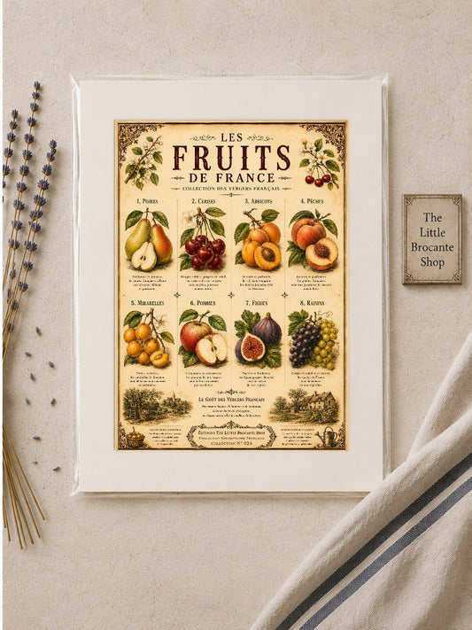 Les Fruits de France | Vintage French Orchard Fruit Collection | French Country Kitchen Wall Art Print, French country wall artwork. – image 2