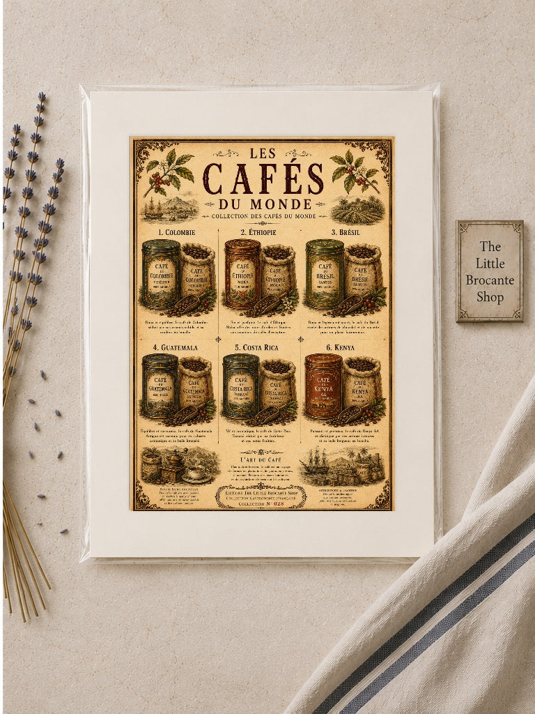 Les Cafés du Monde Vintage Coffee Print | French Coffee Wall Art | Coffee Lover Kitchen Poster, French country wall artwork. – image 2
