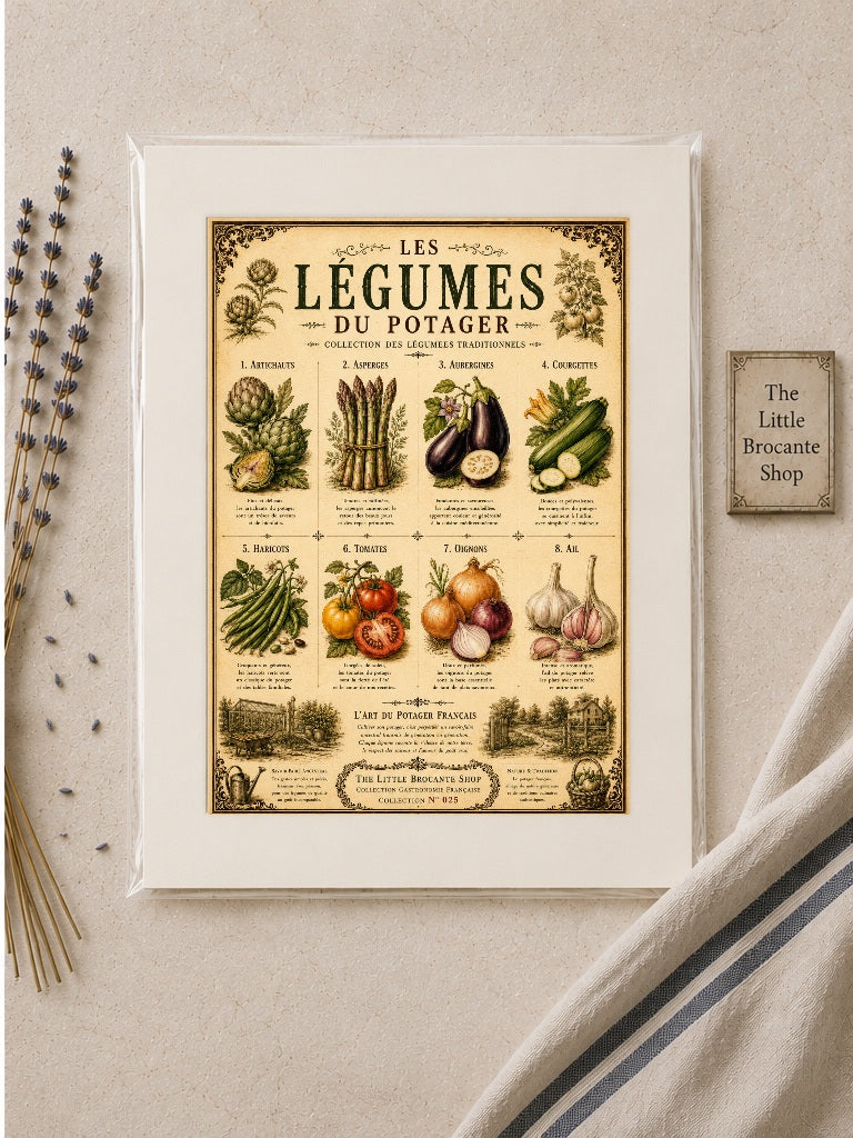 Les Légumes du Potager | Vintage French Vegetable Garden Collection | French Country Kitchen Wall Art Print, French country wall artwork. – image 2
