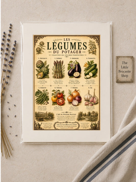 Les Légumes du Potager | Vintage French Vegetable Garden Collection | French Country Kitchen Wall Art Print, French country wall artwork. – image 2