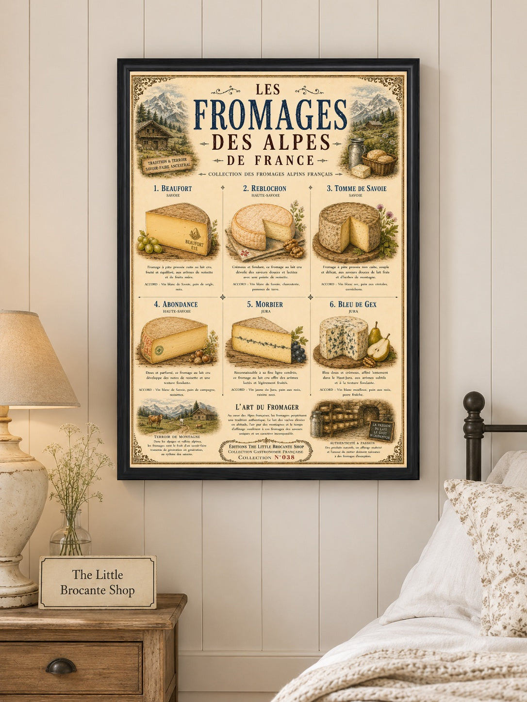 French Alpine Cheese Print (unframed) | Les Fromages des Alpes | French Kitchen Wall Art