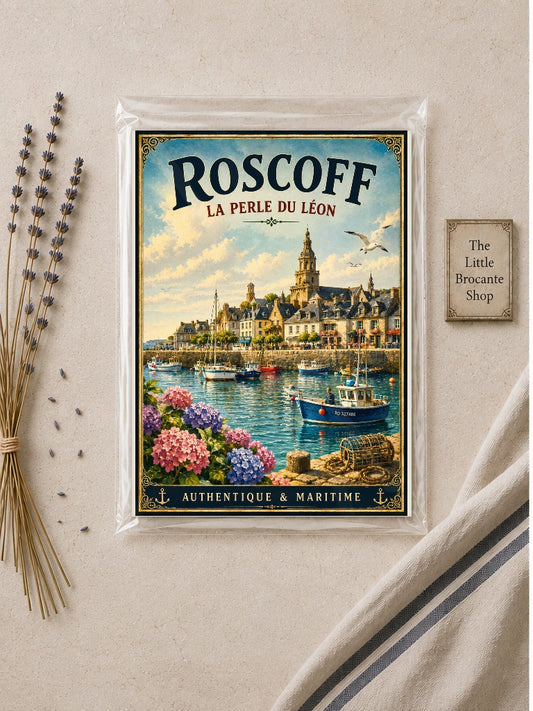 Roscoff – La Perle du Léon | Vintage Brittany Travel Print, Coastal
French Country
Breton
Nautical
Historic European
Vintage Travel
Cottage Style
Rustic Chic
Contemporary Classic
Scandinavian
Heritage Interiors
Timeless European wall artwork.
