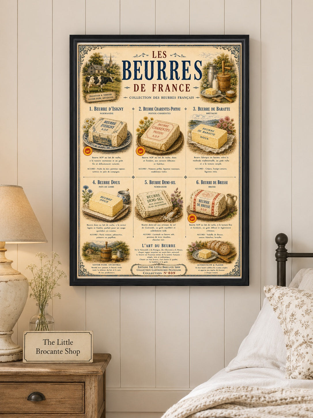 Les Beurres de France – Vintage French Butter Print | French Kitchen Wall Art, French Country, French Farmhouse, Cottagecore, Rustic Kitchen, Traditional Country, Vintage, Brocante, Provincial French, European Farmhouse, Shabby Chic, Country Cottage wall artwork.