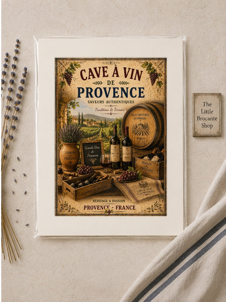 Cave à Vin de Provence – Vintage French Wine Cellar, French Country
Provence
Rustic Farmhouse
Brocante
Mediterranean
Country House
Rustic Chic
Vintage European
Traditional
French Provincial
Old World
Continental
Industrial Rustic
Wine Cellar Style wall artwork.