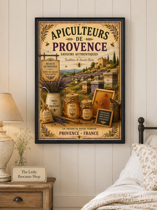 Apiculteurs de Provence – Vintage French Lavender Honey Market, French Country
Provence
Rustic Farmhouse
Brocante
Cottagecore
Mediterranean
Country Kitchen
Rustic Chic
Vintage European
Traditional
French Provincial
Shabby Chic
Old World
Continental wall artwork.