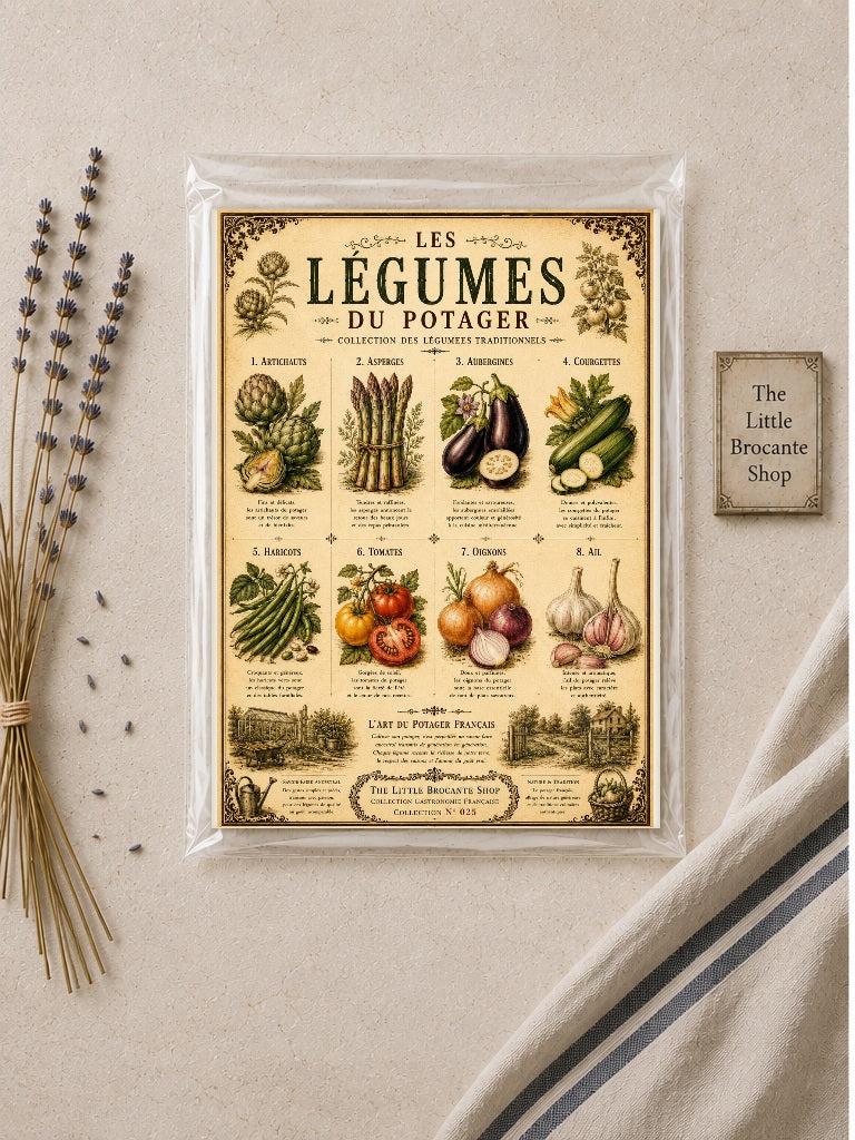 Les Légumes du Potager | Vintage French Vegetable Garden Collection | French Country Kitchen Wall Art Print, French country wall artwork. – image 2