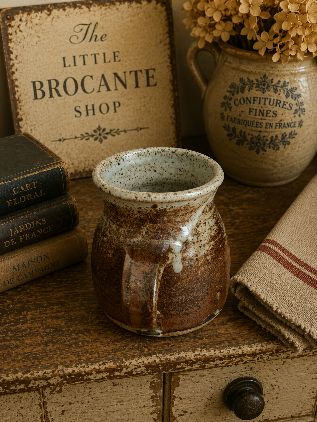 Vintage Andrew Hague Studio Pottery Stoneware Mug | Handmade Rustic Ceramic Cup | British Studio Pottery photograph 2