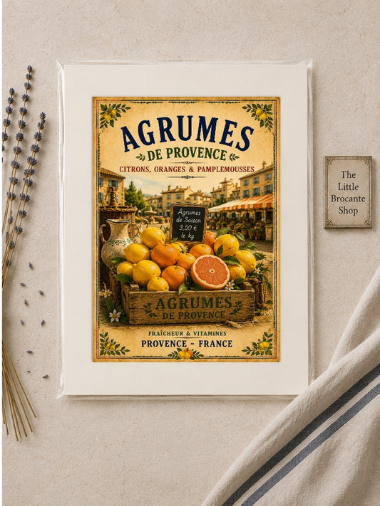 Agrumes de Provence – Vintage French Citrus Market, French Country
Provence
Rustic Farmhouse
Brocante
Cottagecore
Vintage European
Mediterranean
Country Kitchen
Rustic Chic
Traditional
Classic French
Shabby Chic
Old World
Continental wall artwork.