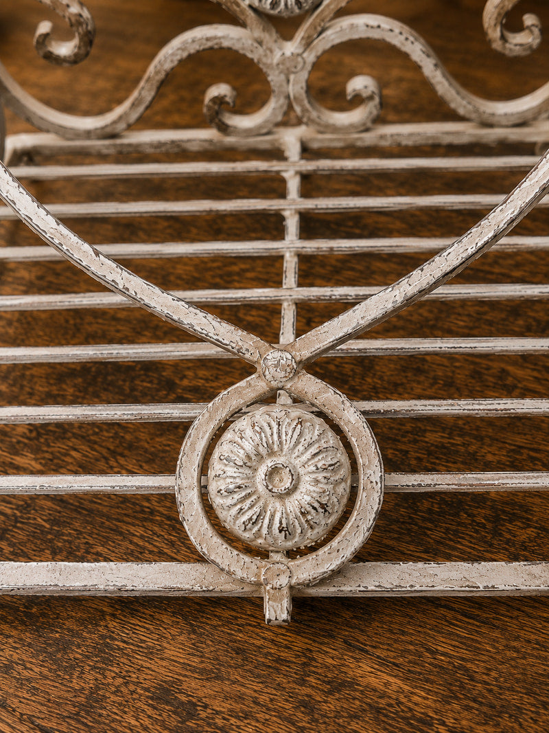 Vintage Ornate White Metal Serviette Holder | French Country Napkin Rack photograph 2