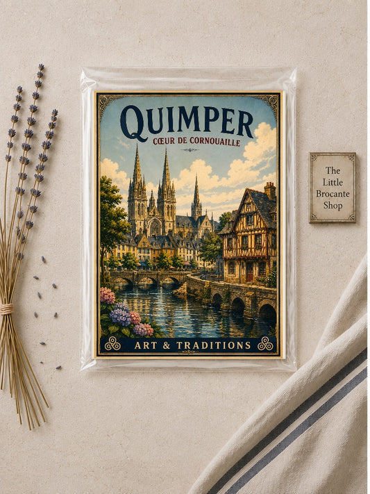 Quimper – Cœur de Cornouaille | Vintage Brittany Travel Print, French Country
Breton
Historic European
Traditional
Cottage Style
Vintage Travel
Rustic Chic
Contemporary Classic
Scandinavian
Heritage Interiors
Modern Country
Timeless European wall artwork.