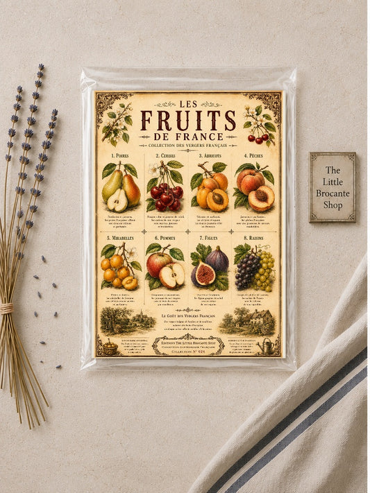 Les Fruits de France | Vintage French Orchard Fruit Collection | French Country Kitchen Wall Art Print, French country wall artwork. – image 2