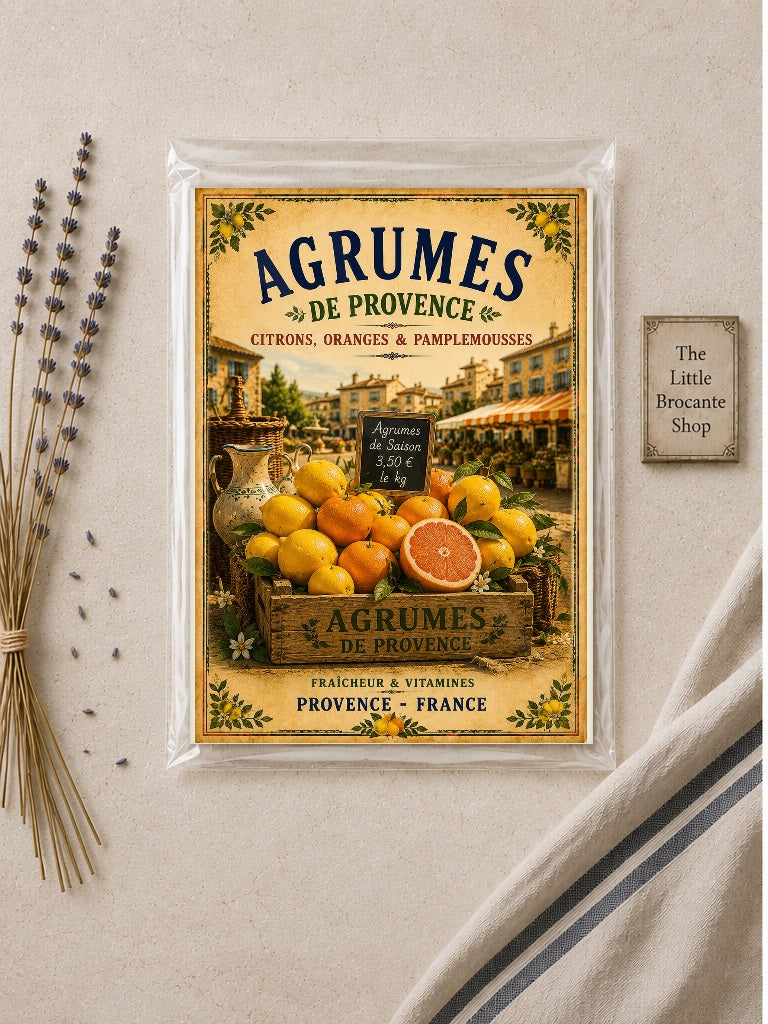 Agrumes de Provence – Vintage French Citrus Market, French Country
Provence
Rustic Farmhouse
Brocante
Cottagecore
Vintage European
Mediterranean
Country Kitchen
Rustic Chic
Traditional
Classic French
Shabby Chic
Old World
Continental wall artwork.