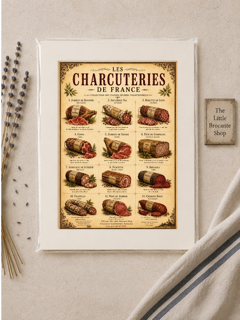Les Charcuteries de France | Vintage French Charcuterie Collection | Rustic Kitchen Wall Art, French country wall artwork. – image 2