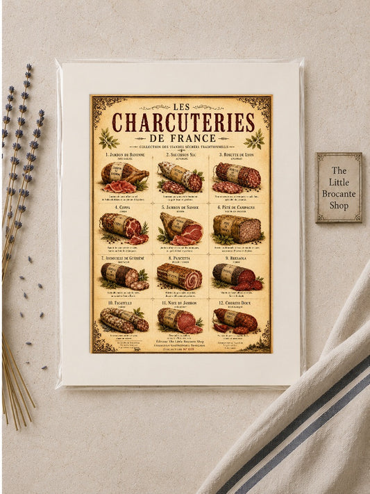 Les Charcuteries de France | Vintage French Charcuterie Collection | Rustic Kitchen Wall Art, French country wall artwork. – image 2
