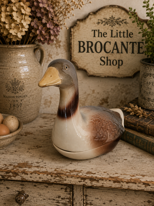 Vintage Michel Caugant Goose Terrine – French Ceramic Pâté Dish | Country Kitchen Décor photograph 2