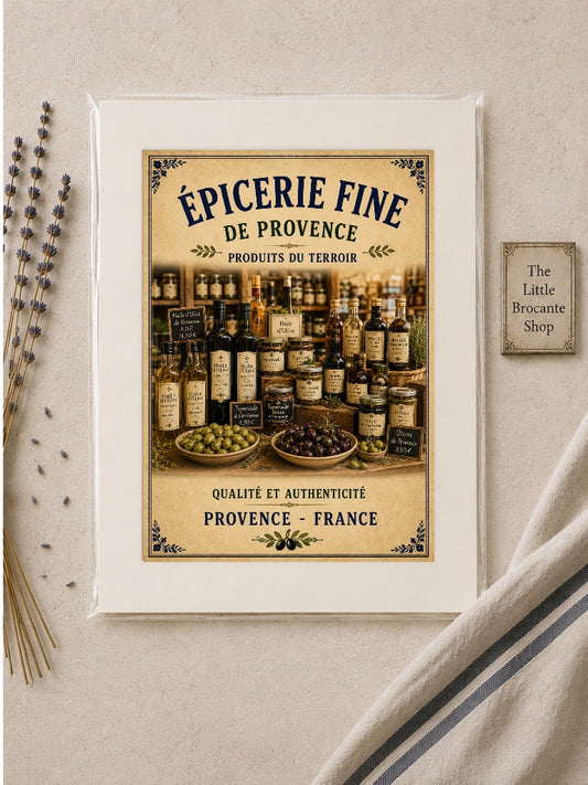 Épicerie Fine de Provence – Vintage French Delicatessen, French Country
Provence
Rustic Farmhouse
Brocante
Cottagecore
Mediterranean
Country Kitchen
Rustic Chic
Vintage European
Traditional
French Provincial
Old World
Continental
Artisan Food Store Style wall artwork.