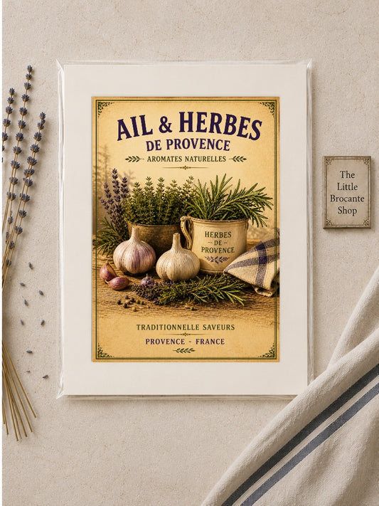 Ail & Herbes de Provence – Vintage French Herb Garden, French Country
Provence
Rustic Farmhouse
Brocante
Cottagecore
Mediterranean
Country Kitchen
Rustic Chic
Vintage European
Traditional
French Provincial
Shabby Chic
Old World
Continental wall artwork.