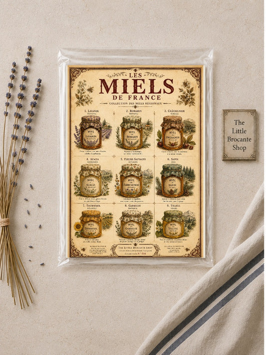 Les Miels de France | Vintage French Regional Honey Collection | French Country Kitchen Wall Art, French country wall artwork. – image 2
