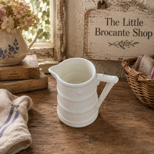 Royal Worcester Bone China Barrel Cream Jug | Made in England | White Country Kitchen Milk Jug photograph 2