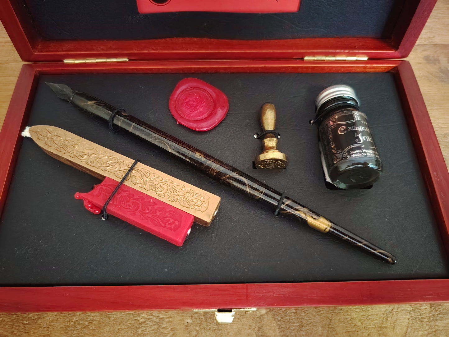 Vintage Manuscript Writing & Wax Seal Set | Boxed Calligraphy Dip Pen & Sealing Kit photograph 3