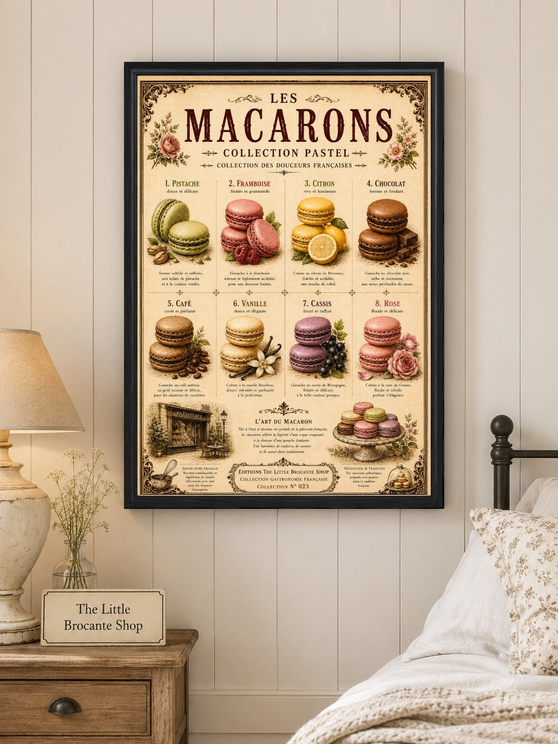 Les Macarons Collection Pastel | Vintage French Macaron Kitchen Wall Art Print | French Patisserie Poster, French country wall artwork. – image 3